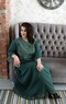 Женское летнее платье из муслина и фланели для беременных Зеленое